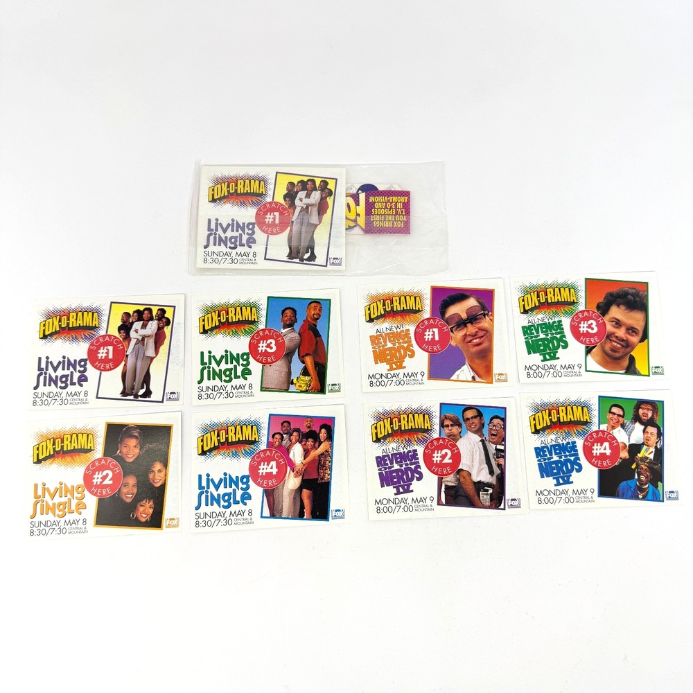 1994 Fox-O-Rama Scratch Sniff Card Set Living Single Revenge Nerds 3D Glasses